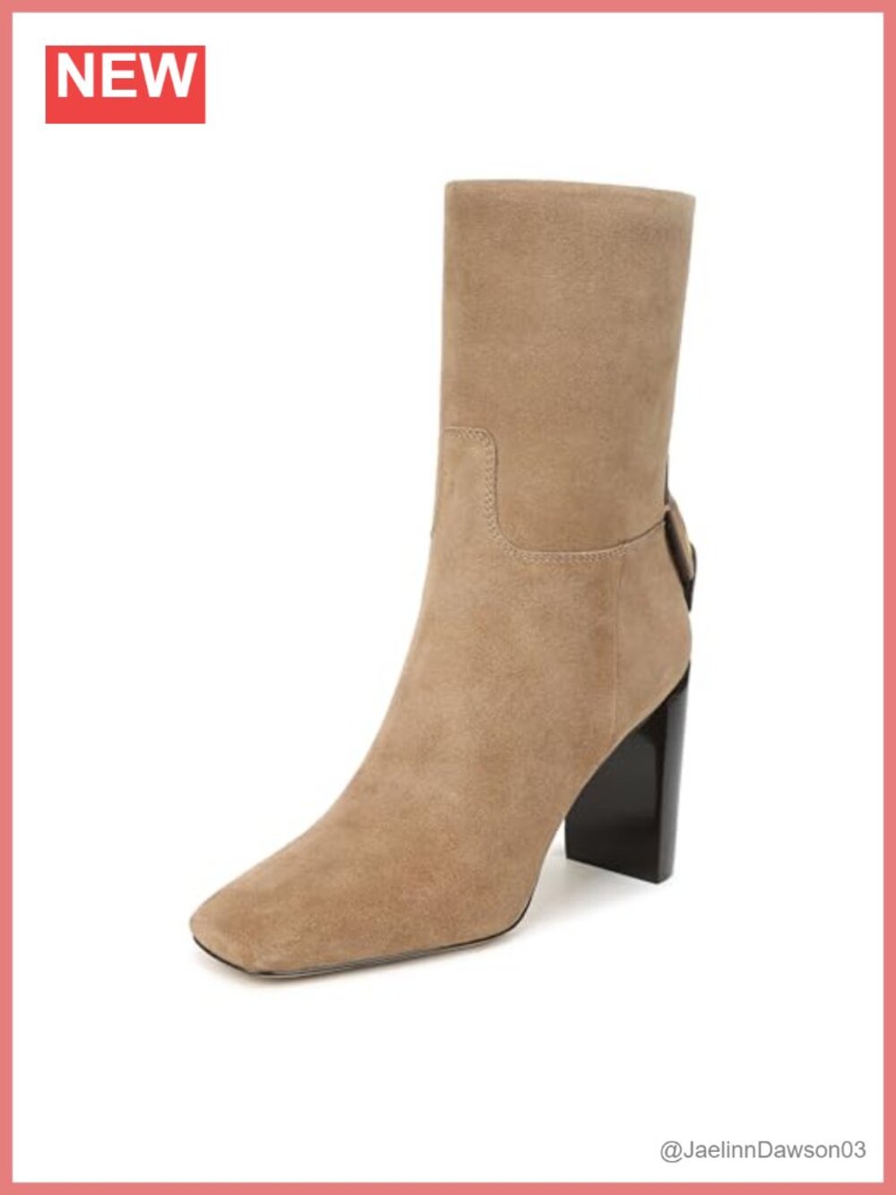 Women's Soft Leather Square Toe Block Heel Ankle Booties Zip Dress Boots